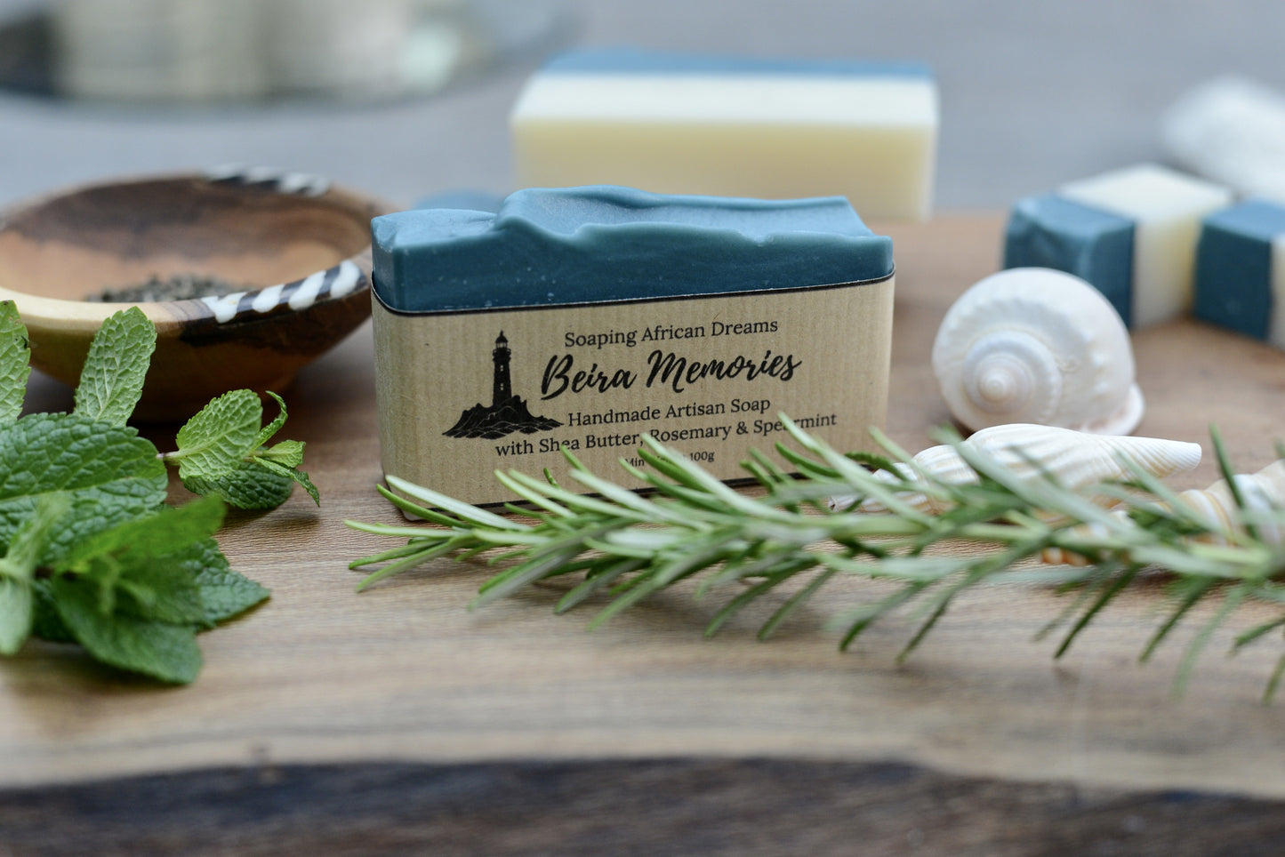 Beira Memories, Rosemary & Spearmint Essential Oils, Soap