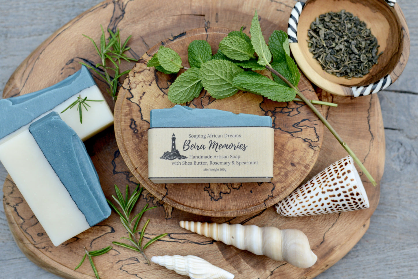 Beira Memories, Rosemary & Spearmint Essential Oils, Soap