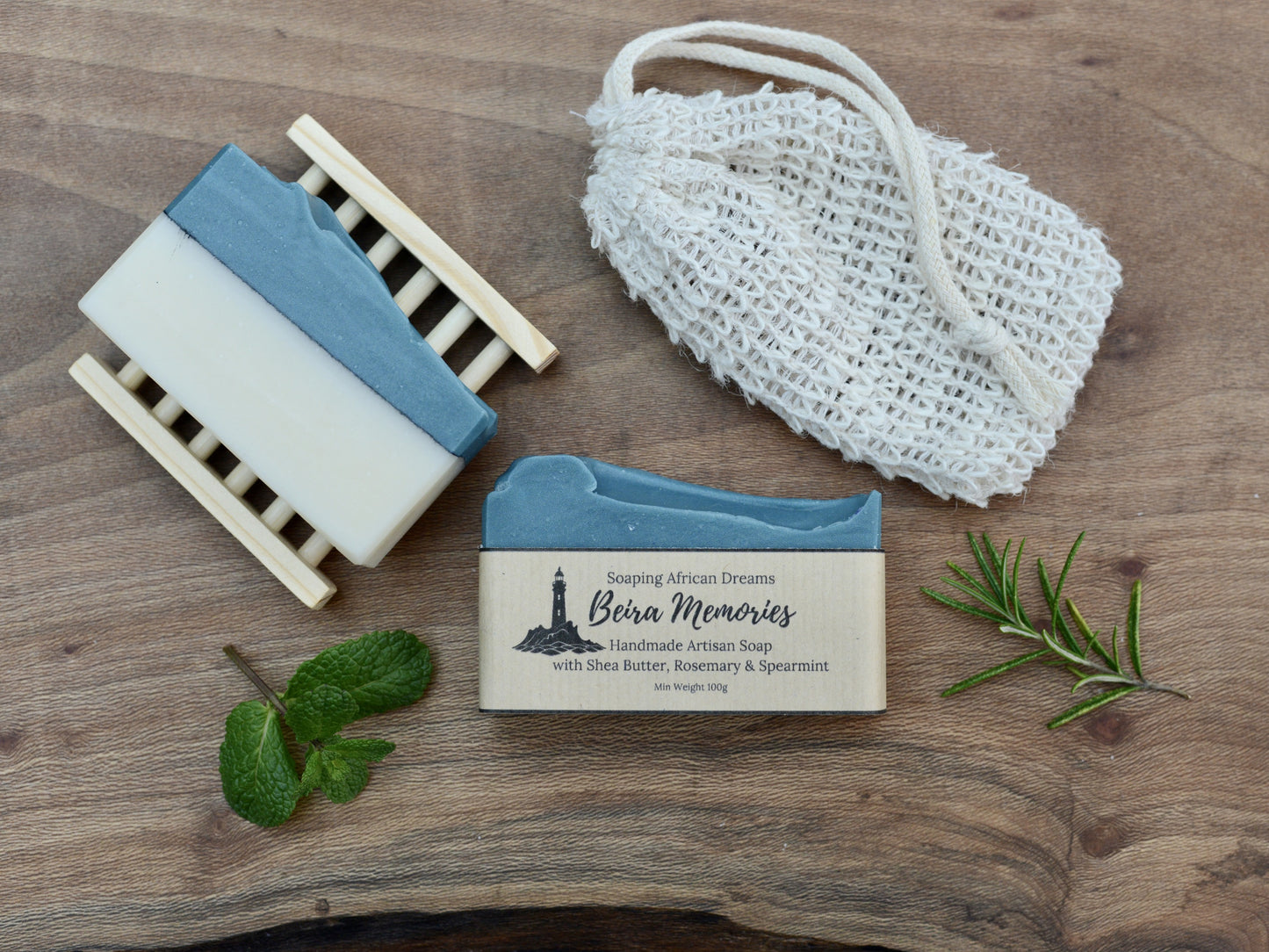 Beira Memories, Rosemary & Spearmint Essential Oils, Soap