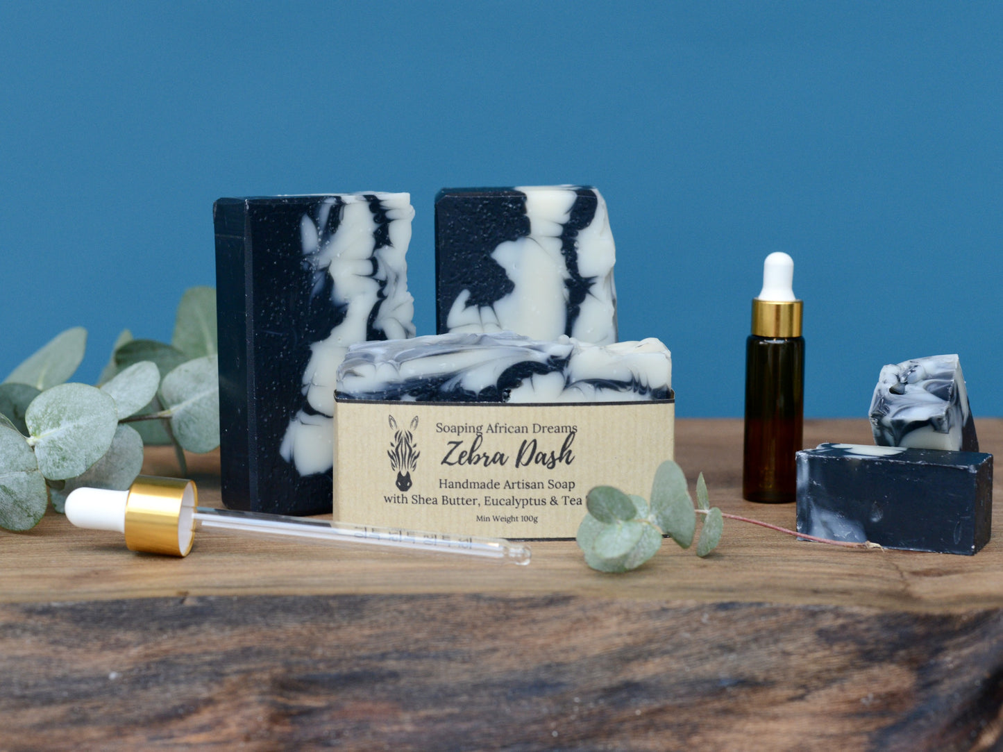 Zebra Dash, Eucalyptus & Tea Tree Essential Oils Soap