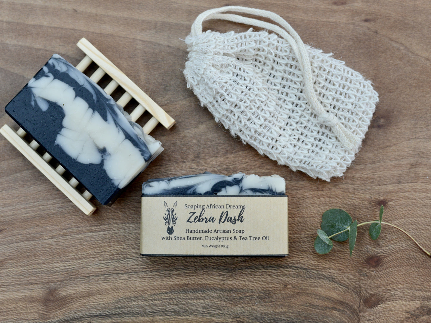 Zebra Dash, Eucalyptus & Tea Tree Essential Oils Soap