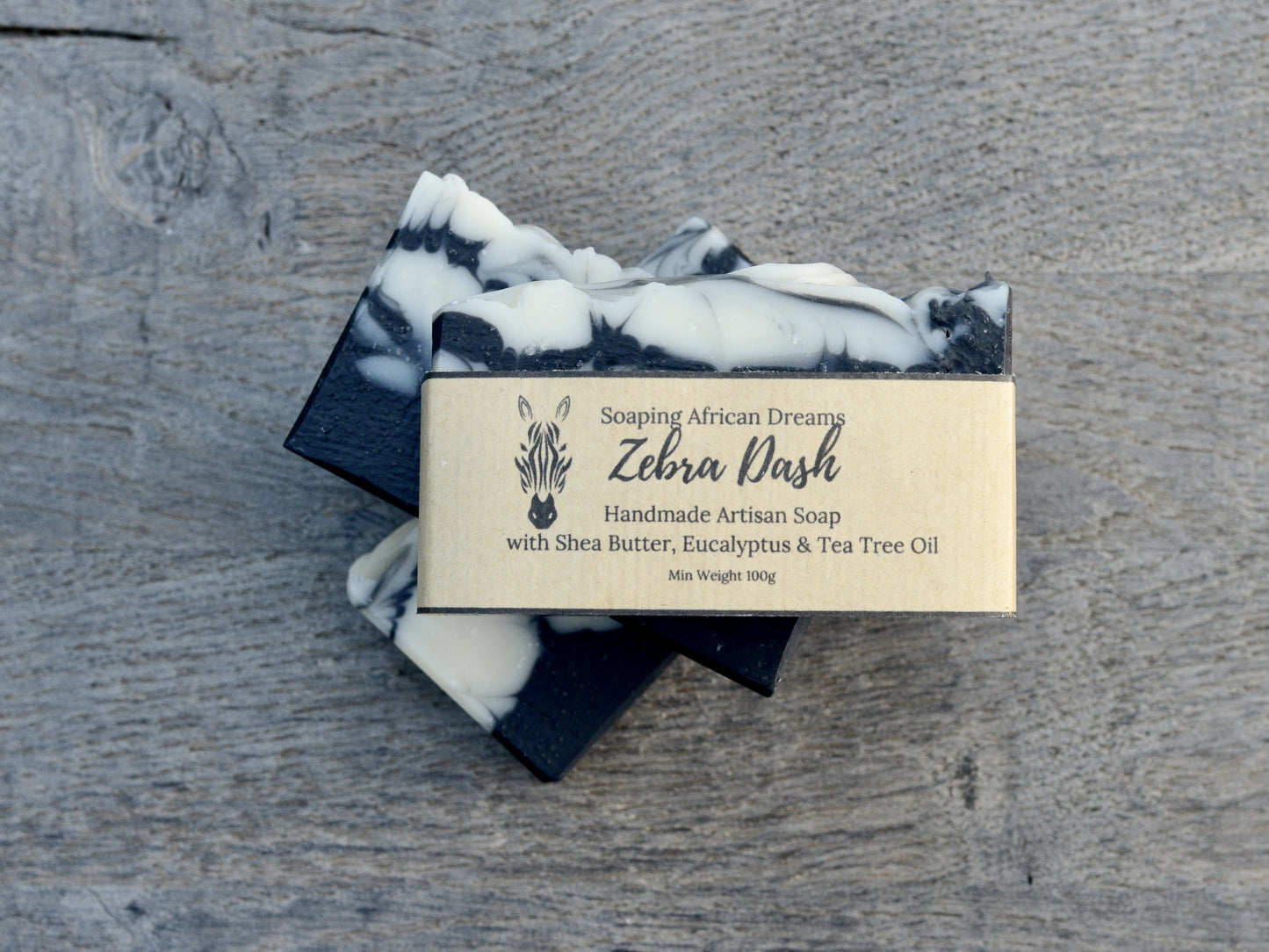 Zebra Dash, Eucalyptus & Tea Tree Essential Oils Soap